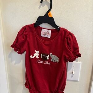Toddler Girl Alabama Football French Knot Bubble